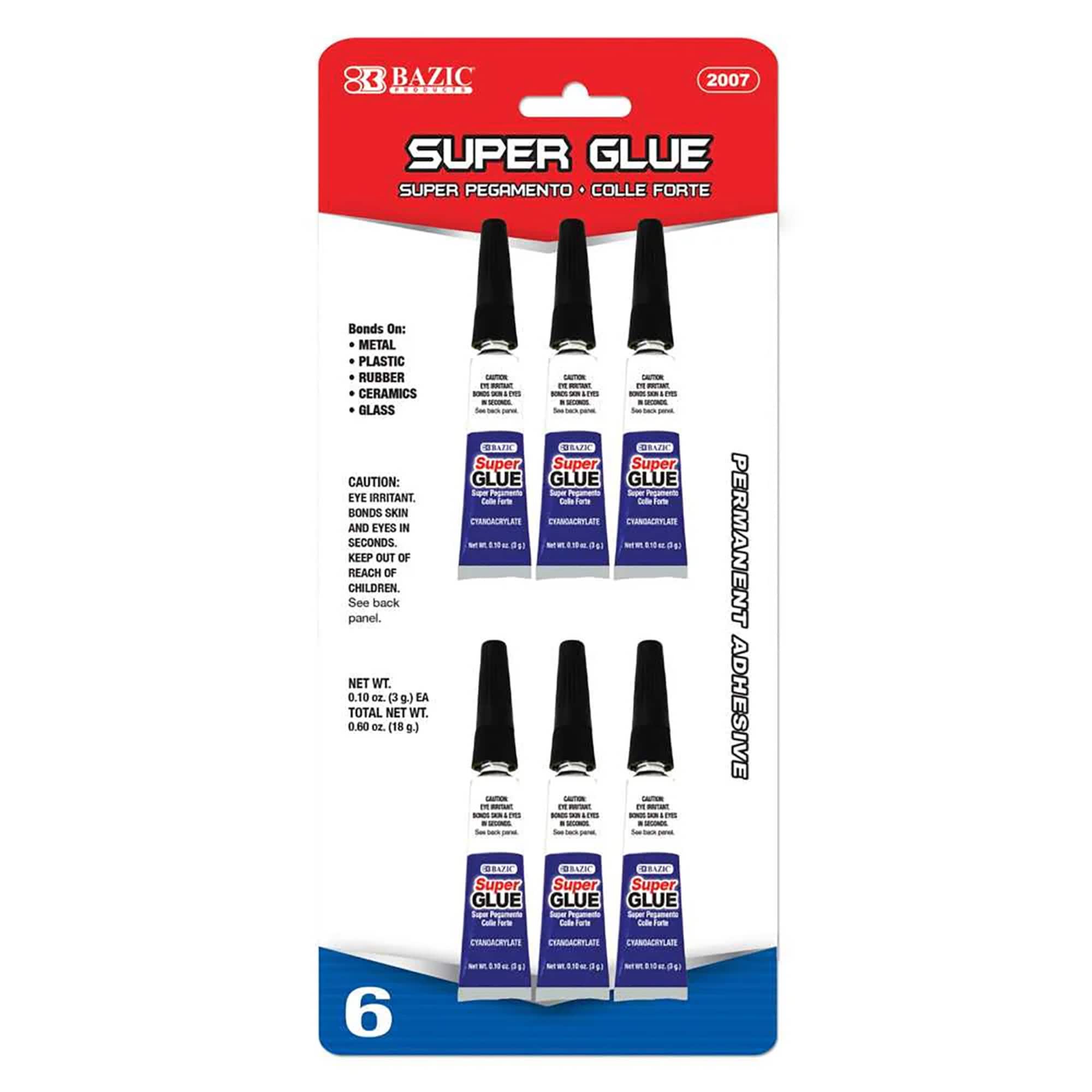 BAZIC Products® 3g Super Glues, 6 Packs of 6